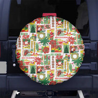 Hawaiian Santa Christmas Pattern Spare Tire Cover White Version - Wonder Print Shop