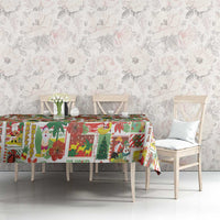 Hawaiian Santa Christmas Pattern Tablecloth White Version - Wonder Print Shop