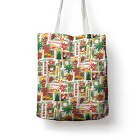 Hawaiian Santa Christmas Pattern Tote Bag White Version - Wonder Print Shop