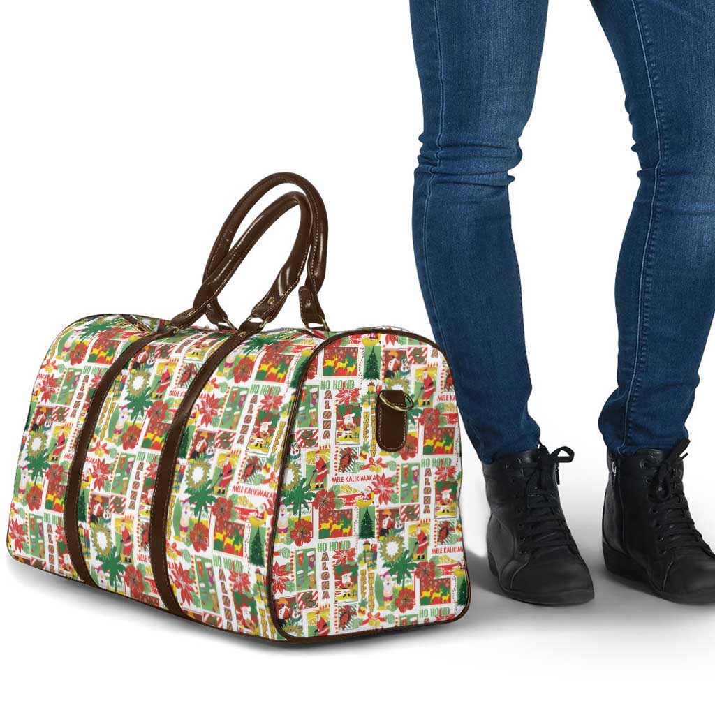 Hawaiian Santa Christmas Pattern Travel Bag White Version - Wonder Print Shop