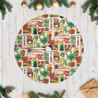 Hawaiian Santa Christmas Pattern Tree Skirt White Version - Wonder Print Shop