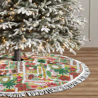 Hawaiian Santa Christmas Pattern Tree Skirt White Version - Wonder Print Shop