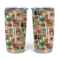 Hawaiian Santa Christmas Pattern Tumbler Cup White Version - Wonder Print Shop