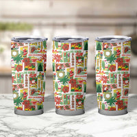 Hawaiian Santa Christmas Pattern Tumbler Cup White Version - Wonder Print Shop