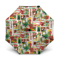 Hawaiian Santa Christmas Pattern Umbrella White Version - Wonder Print Shop