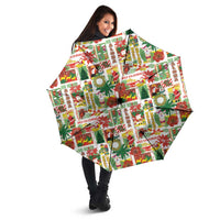Hawaiian Santa Christmas Pattern Umbrella White Version - Wonder Print Shop