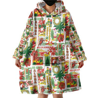 Hawaiian Santa Christmas Pattern Wearable Blanket Hoodie White Version - Wonder Print Shop