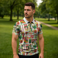 Hawaiian Santa Christmas Pattern Zipper Polo Shirt White Version - Wonder Print Shop