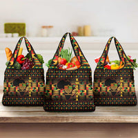 Kwanzaa Festival Grocery Bag Kinara Candles African Pattern