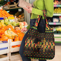 Kwanzaa Festival Grocery Bag Kinara Candles African Pattern