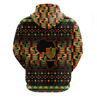 Kwanzaa Festival Hoodie Kinara Candles African Pattern - Wonder Print Shop