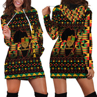 Kwanzaa Festival Hoodie Dress Kinara Candles African Pattern - Wonder Print Shop