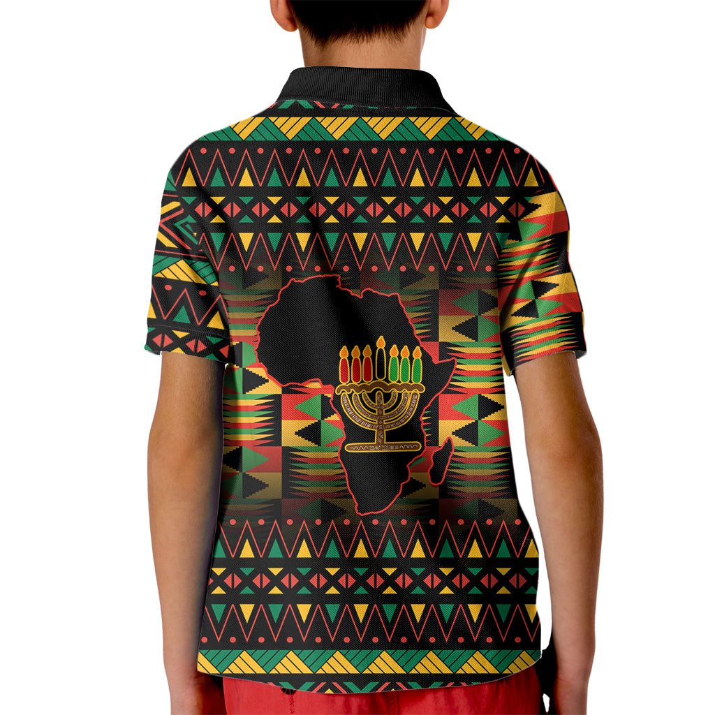 Kwanzaa Festival Kid Polo Shirt Kinara Candles African Pattern - Wonder Print Shop