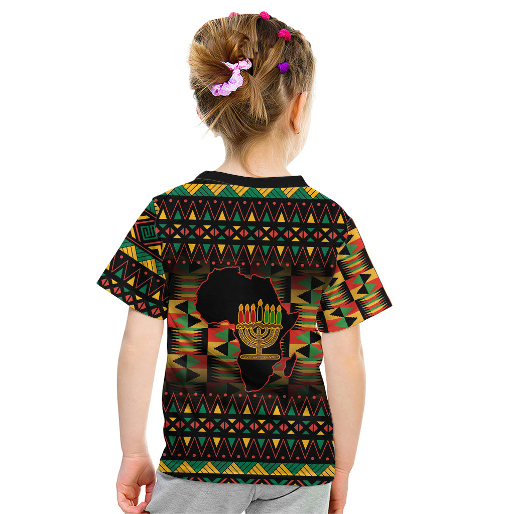 Kwanzaa Festival Kid T Shirt Kinara Candles African Pattern - Wonder Print Shop