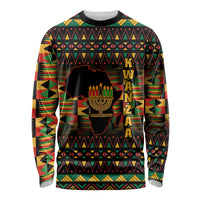 Kwanzaa Festival Long Sleeve Shirt Kinara Candles African Pattern - Wonder Print Shop