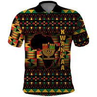 Kwanzaa Festival Polo Shirt Kinara Candles African Pattern - Wonder Print Shop