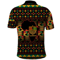 Kwanzaa Festival Polo Shirt Kinara Candles African Pattern - Wonder Print Shop