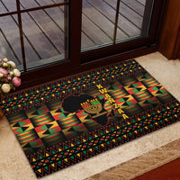Kwanzaa Festival Rubber Doormat Kinara Candles African Pattern - Wonder Print Shop