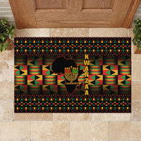 Kwanzaa Festival Rubber Doormat Kinara Candles African Pattern - Wonder Print Shop