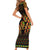 Kwanzaa Festival Short Sleeve Bodycon Dress Kinara Candles African Pattern - Wonder Print Shop