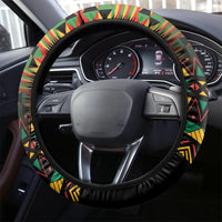 Kwanzaa Festival Steering Wheel Cover Kinara Candles African Pattern - Wonder Print Shop