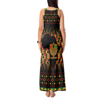 Kwanzaa Festival Tank Maxi Dress Kinara Candles African Pattern - Wonder Print Shop