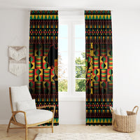 Kwanzaa Festival Window Curtain Kinara Candles African Pattern - Wonder Print Shop