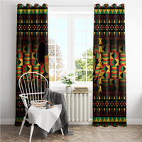 Kwanzaa Festival Window Curtain Kinara Candles African Pattern - Wonder Print Shop