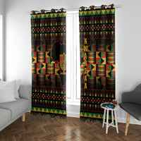 Kwanzaa Festival Window Curtain Kinara Candles African Pattern - Wonder Print Shop