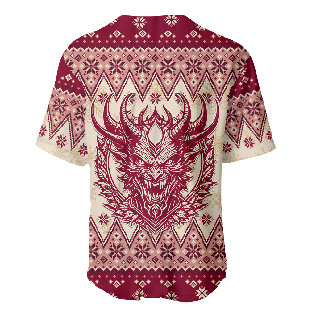 Austria Christmas Baseball Jersey Krampus Xmas Pattern - Wonder Print Shop