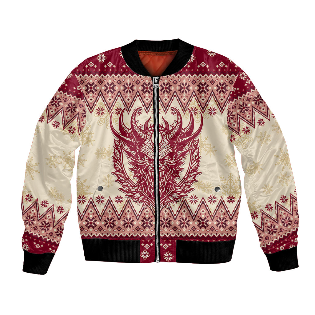 Austria Christmas Bomber Jacket Krampus Xmas Pattern - Wonder Print Shop