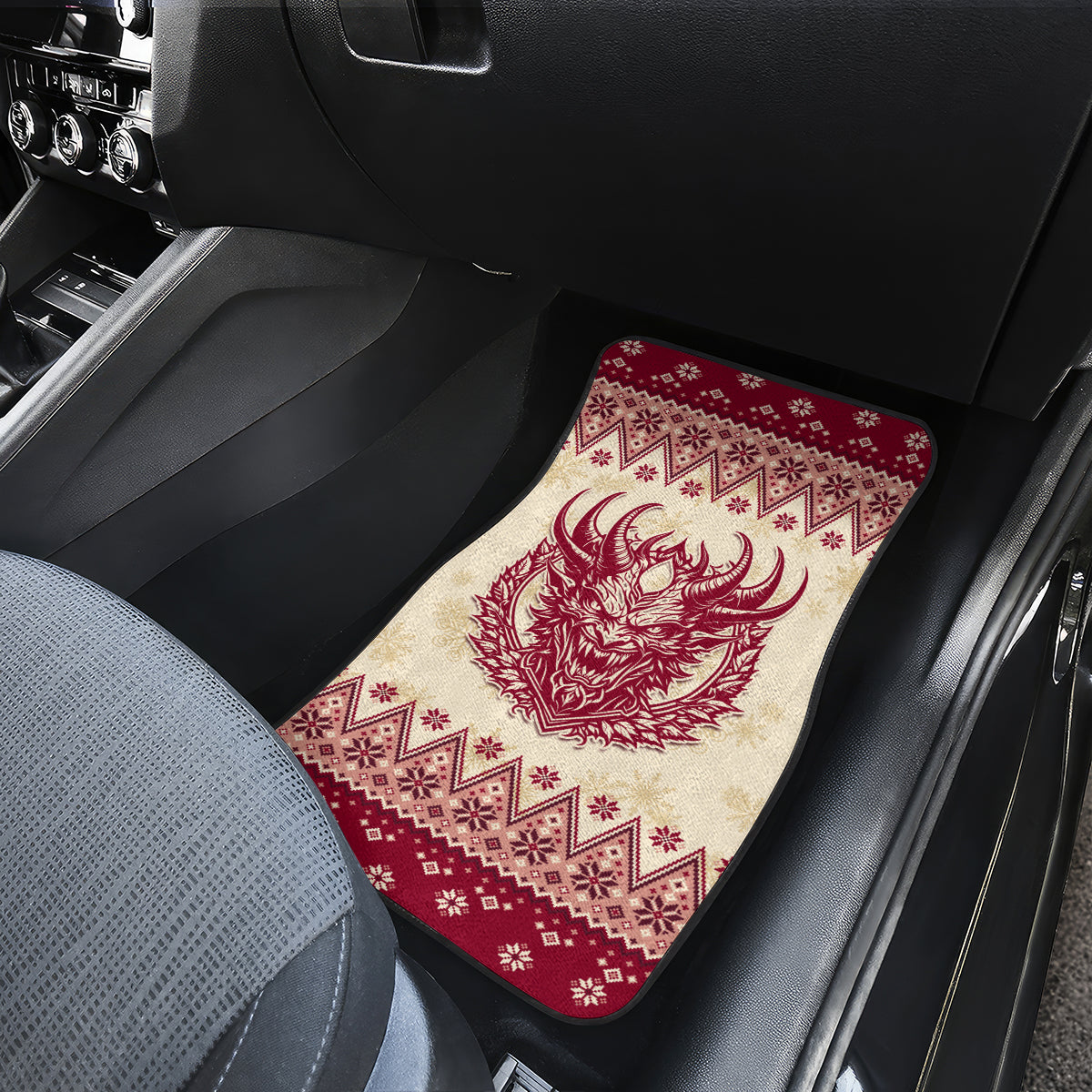 Austria Christmas Car Mats Krampus Xmas Pattern - Wonder Print Shop