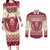 Austria Christmas Couples Matching Long Sleeve Bodycon Dress and Long Sleeve Button Shirt Krampus Xmas Pattern - Wonder Print Shop