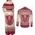 Austria Christmas Couples Matching Off Shoulder Maxi Dress and Long Sleeve Button Shirt Krampus Xmas Pattern - Wonder Print Shop