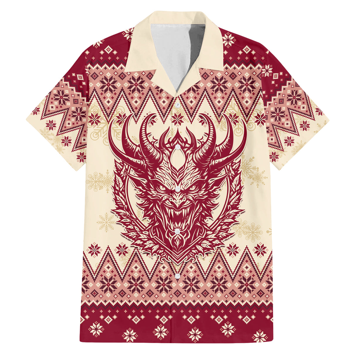 Austria Christmas Family Matching Mermaid Dress and Hawaiian Shirt Krampus Xmas Pattern - Wonder Print Shop