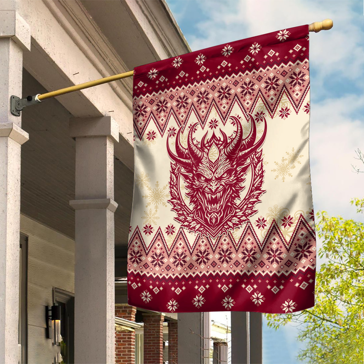 Austria Christmas Garden Flag Krampus Xmas Pattern - Wonder Print Shop