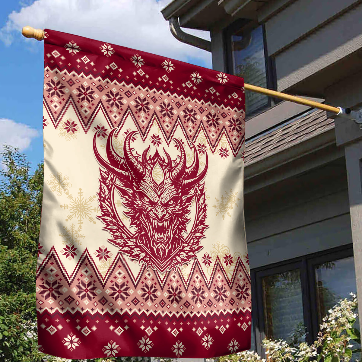 Austria Christmas Garden Flag Krampus Xmas Pattern - Wonder Print Shop