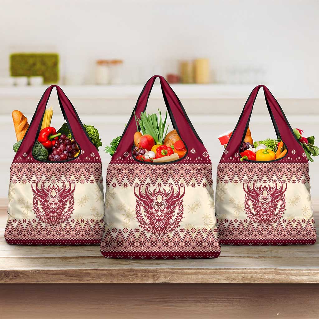 Austria Christmas Grocery Bag Krampus Xmas Pattern