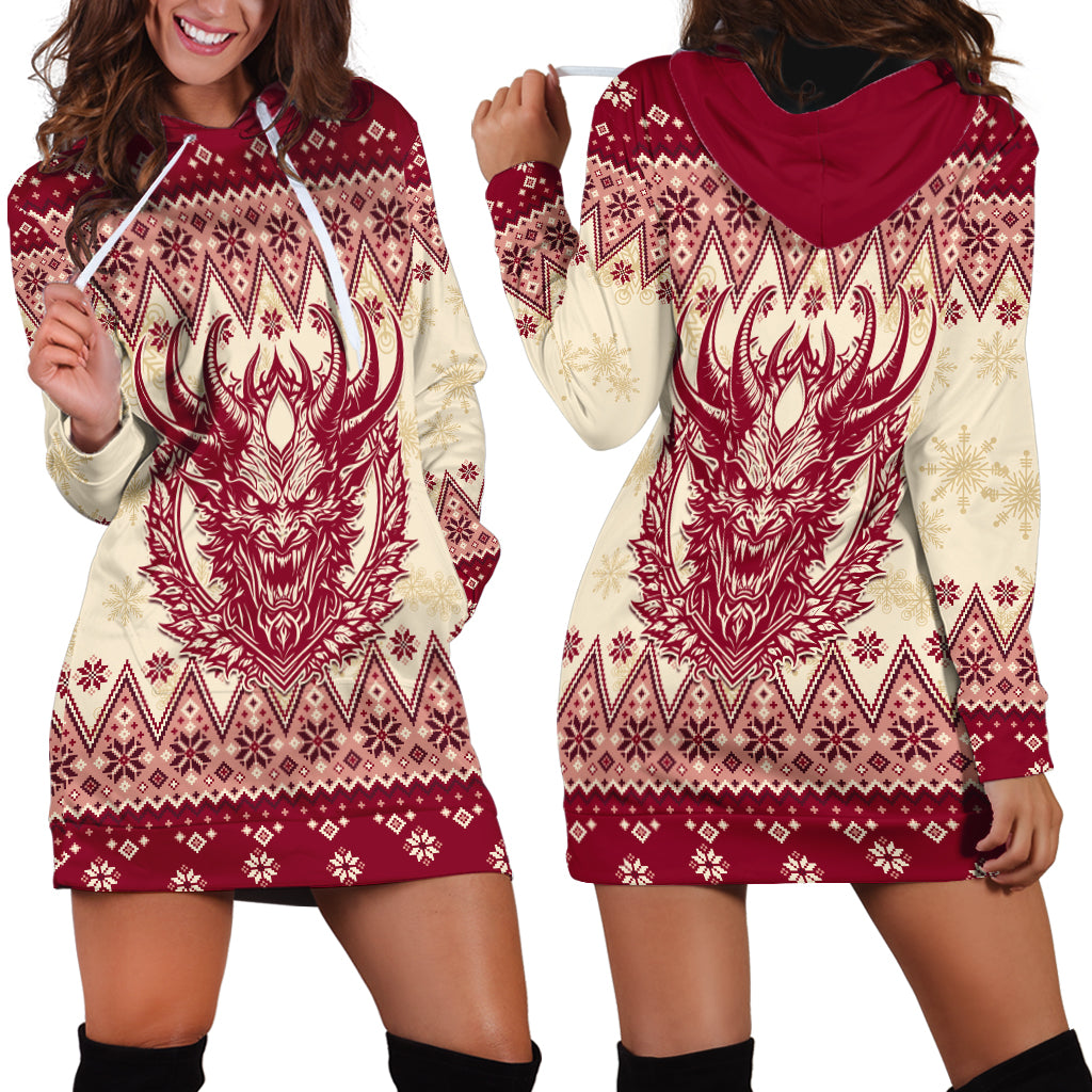 Austria Christmas Hoodie Dress Krampus Xmas Pattern - Wonder Print Shop