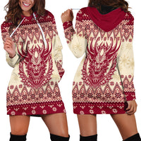 Austria Christmas Hoodie Dress Krampus Xmas Pattern - Wonder Print Shop