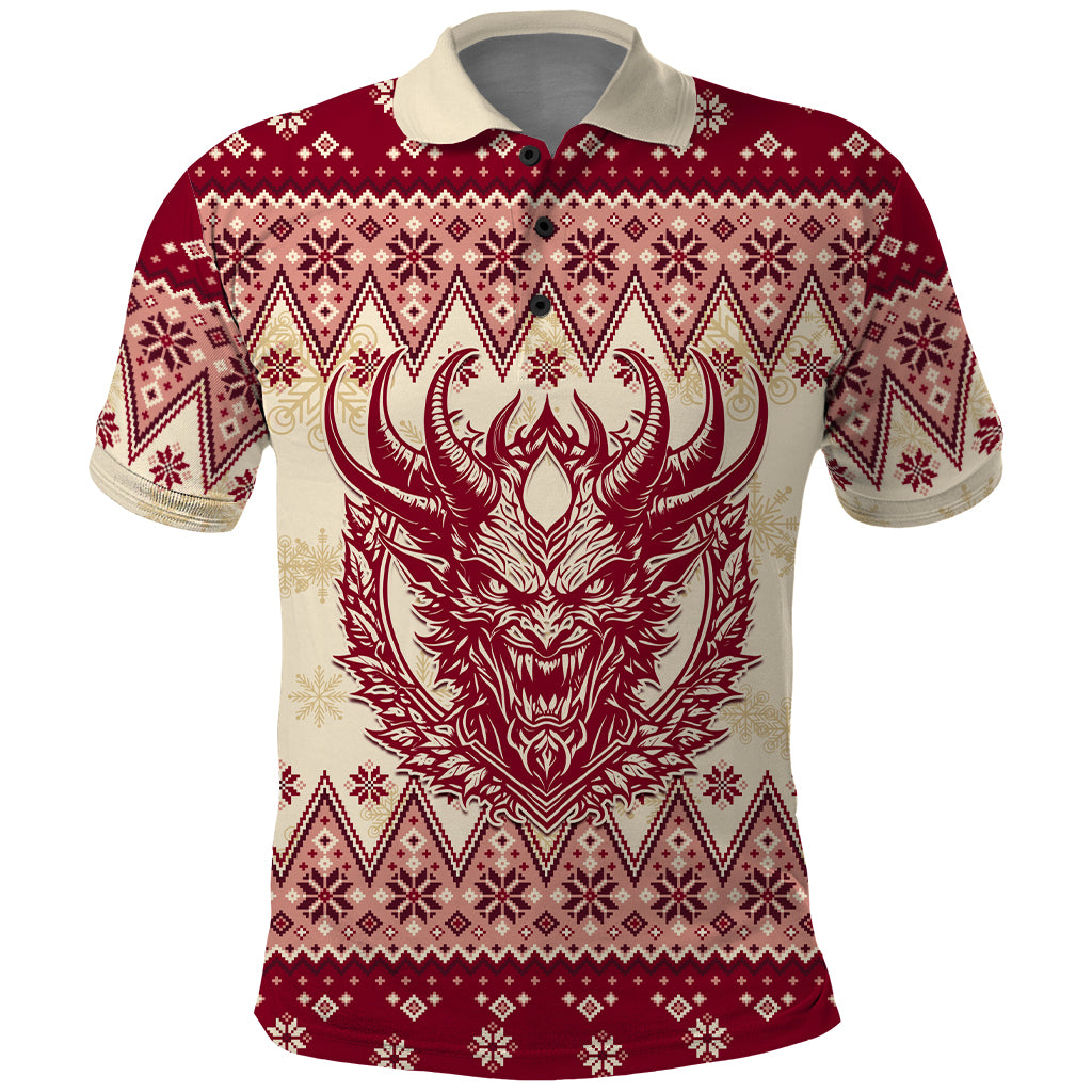 Austria Christmas Polo Shirt Krampus Xmas Pattern - Wonder Print Shop