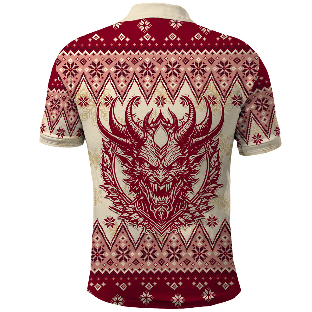 Austria Christmas Polo Shirt Krampus Xmas Pattern - Wonder Print Shop