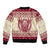 Austria Christmas Sleeve Zip Bomber Jacket Krampus Xmas Pattern - Wonder Print Shop