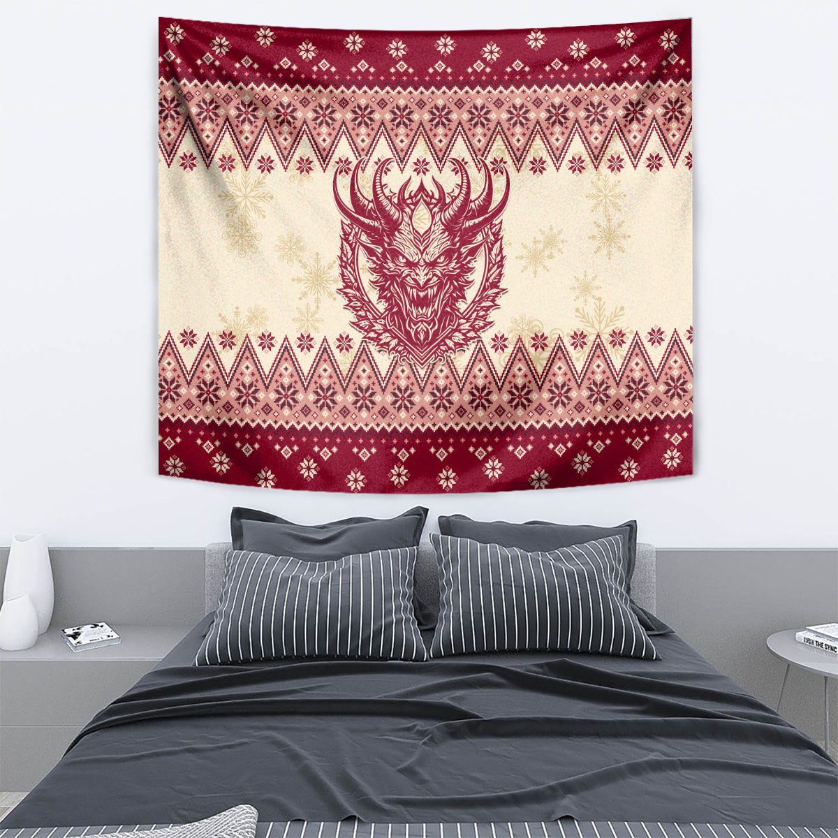 Austria Christmas Tapestry Krampus Xmas Pattern - Wonder Print Shop