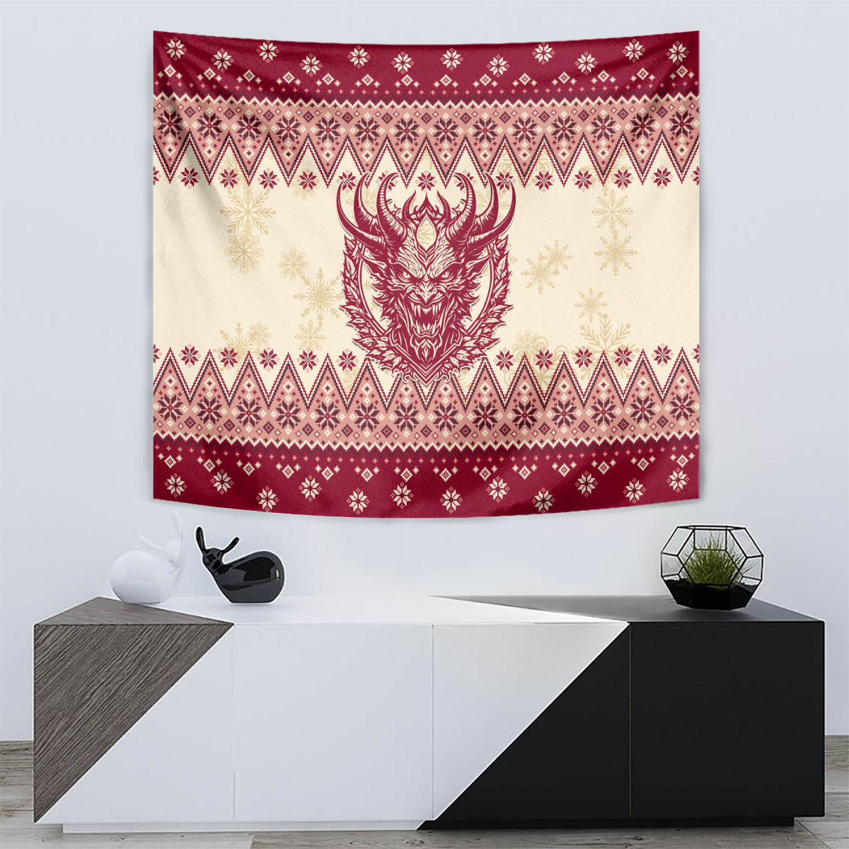 Austria Christmas Tapestry Krampus Xmas Pattern - Wonder Print Shop