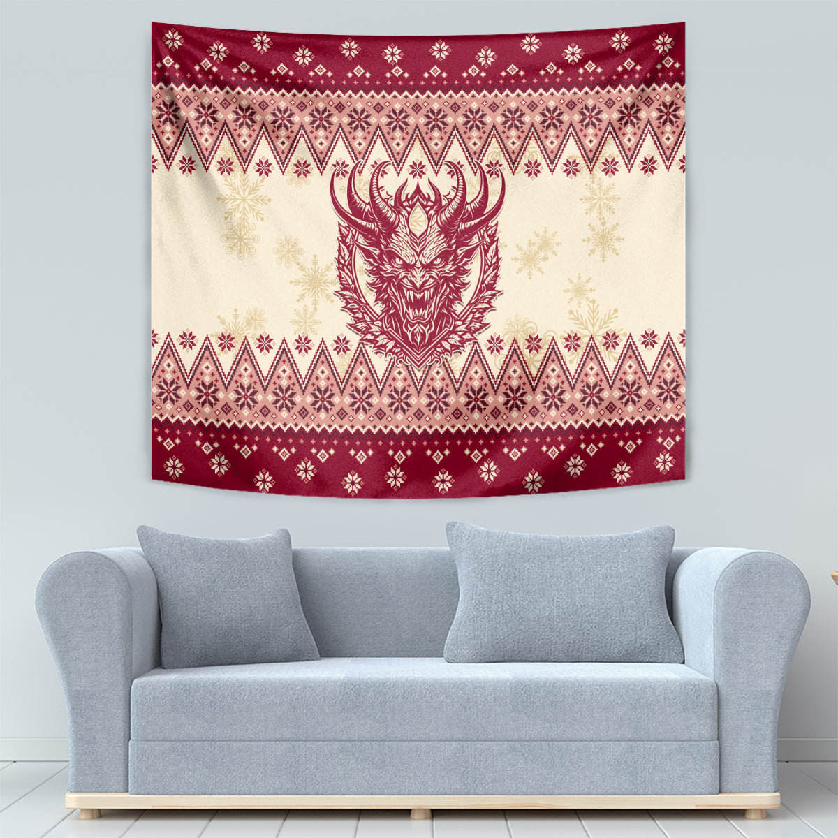 Austria Christmas Tapestry Krampus Xmas Pattern - Wonder Print Shop