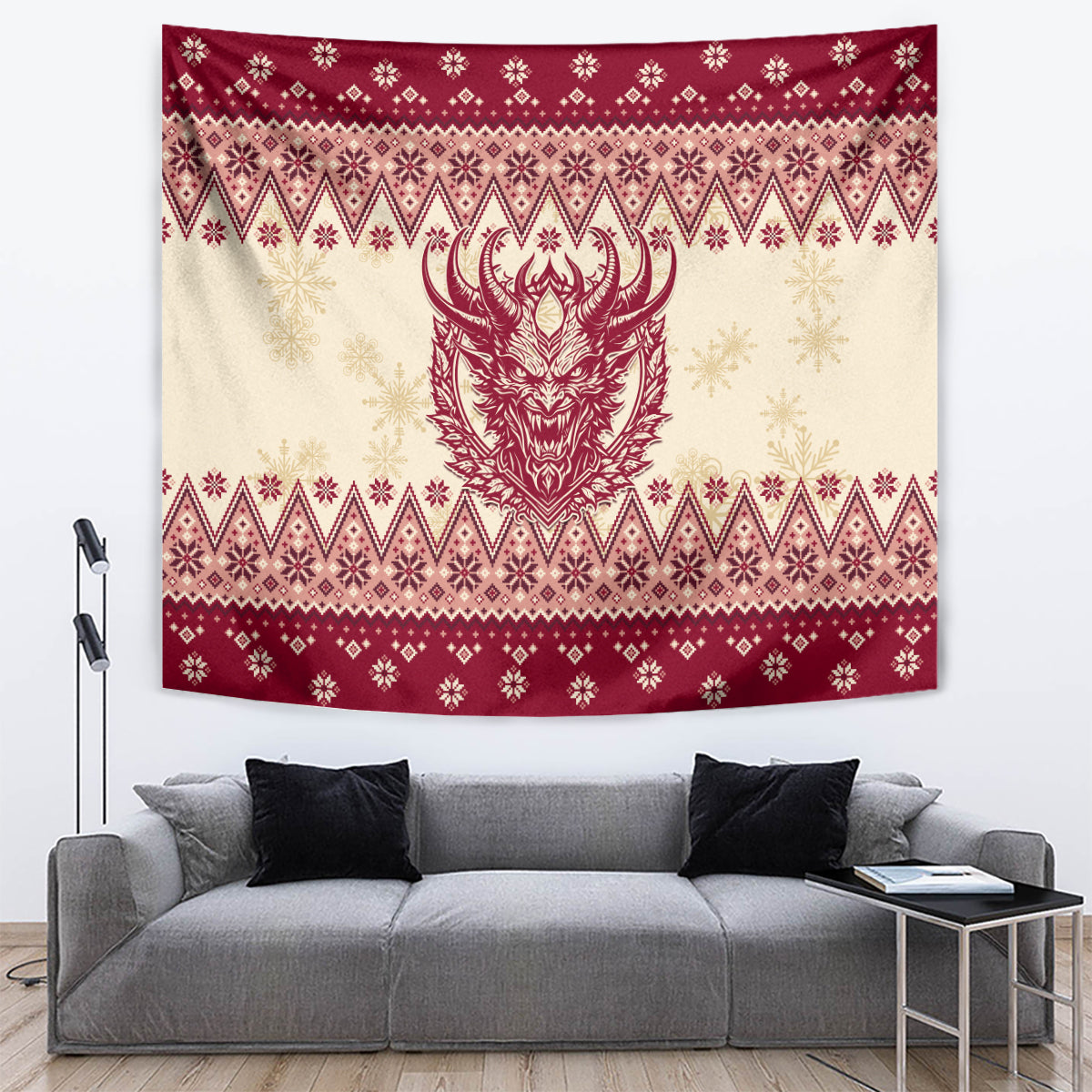 Austria Christmas Tapestry Krampus Xmas Pattern - Wonder Print Shop