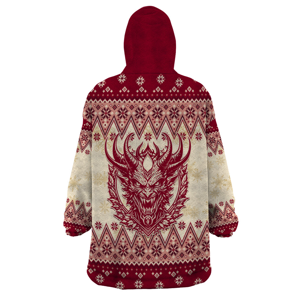 Austria Christmas Wearable Blanket Hoodie Krampus Xmas Pattern - Wonder Print Shop