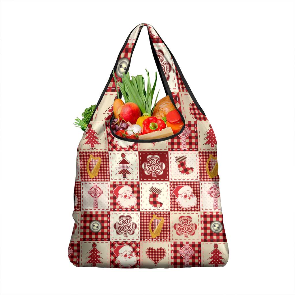 Ireland Christmas Grocery Bag Irish Celtic Xmas Patchwork Style
