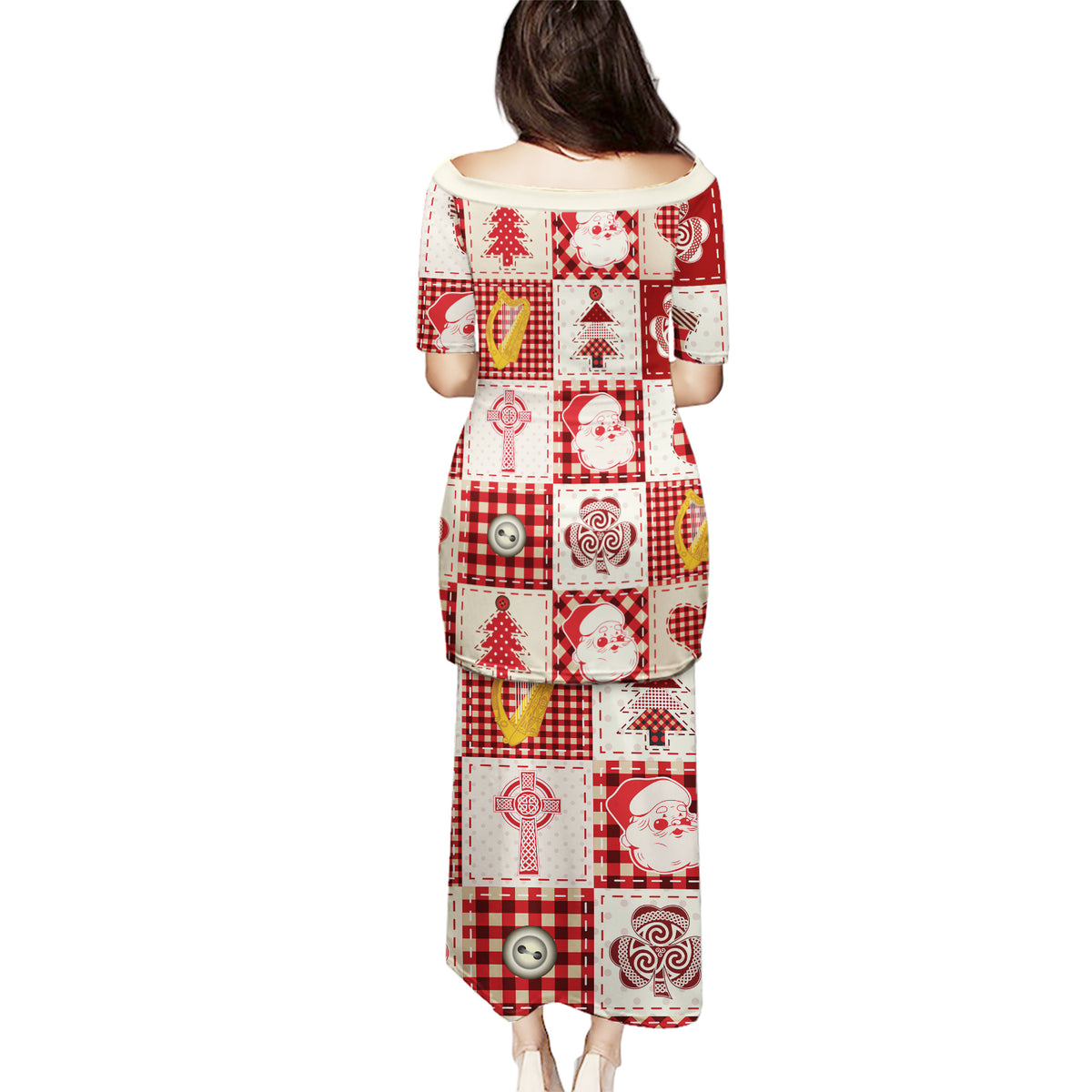 Ireland Christmas Puletasi Irish Celtic Xmas Patchwork Style - Wonder Print Shop